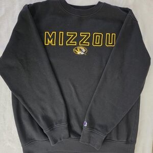Champion Black Sweatshirt with Yellow MIZZOU Logo